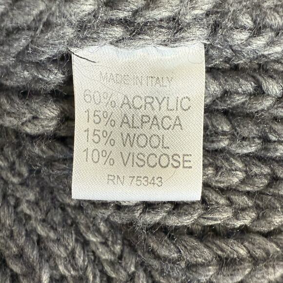 Elsamanda Belted Batwing Cardigan Size S Gray Alpaca Wool Blend Chunky Sweater - Picture 9 of 11